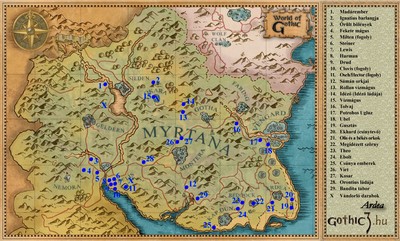 Myrtana áttekintő térképe